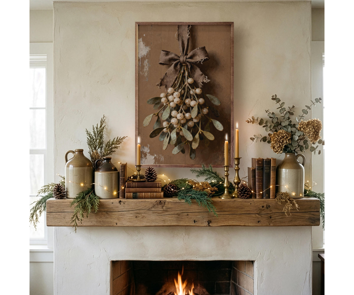 Kendrick Home Rustic Brown Mistletoe