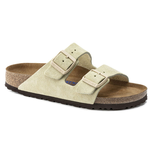 Birkenstock Arizona Soft Footbed Suede Leather Almond Sandals