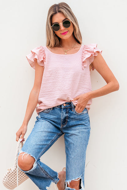 Threaded Pear Katelyn Textured Bow Knot Blouse