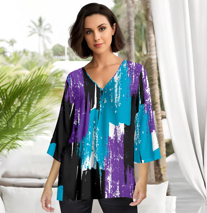 Turquoise and Purple-