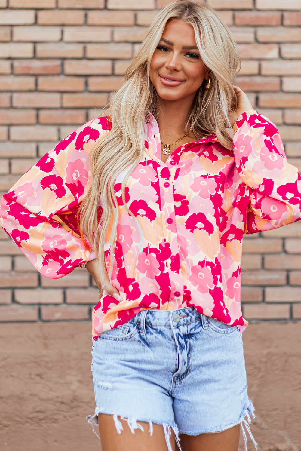Threaded Pear Tessa Floral Buttoned Shirt
