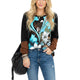 Blue Black Brown Swirl Print