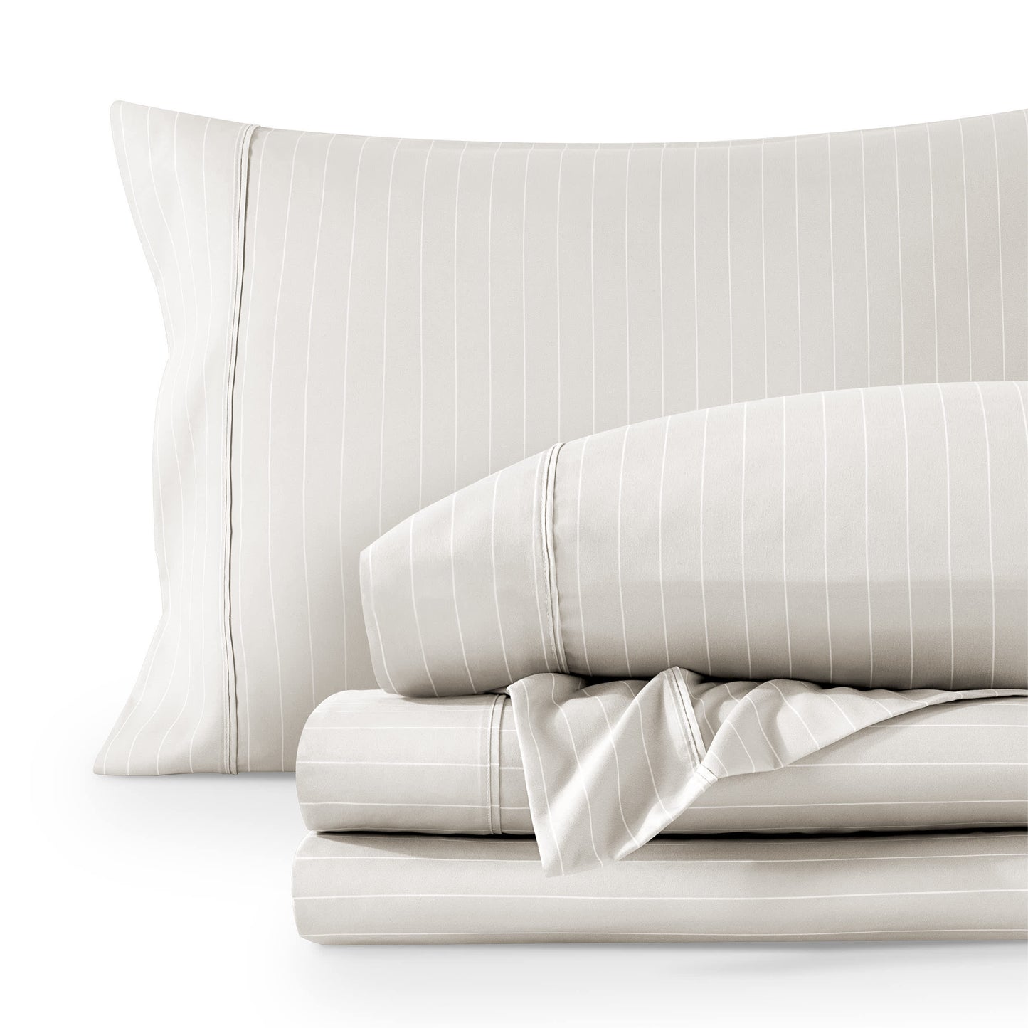 Pinstripe - Stone/White-