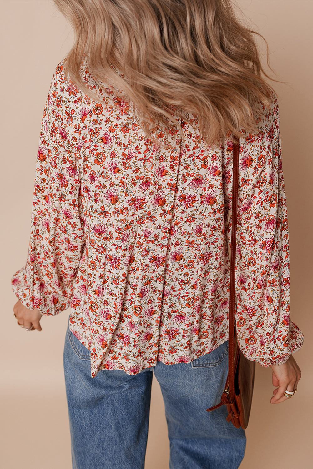 Threaded Pear Carter Notched Puff Sleeve Blouse