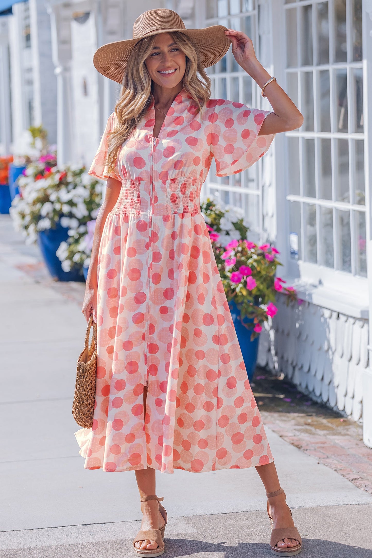 Threaded Pear Talia Zip Up Long Dress