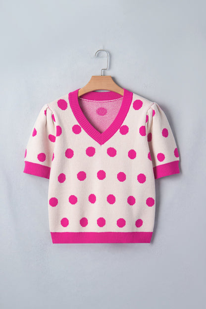 Threaded Pear Alexia Puff Short Sleeve Sweater