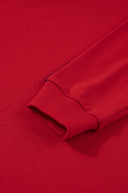 Threaded Pear Seramya Striped Detail Varsity Sweatshirt