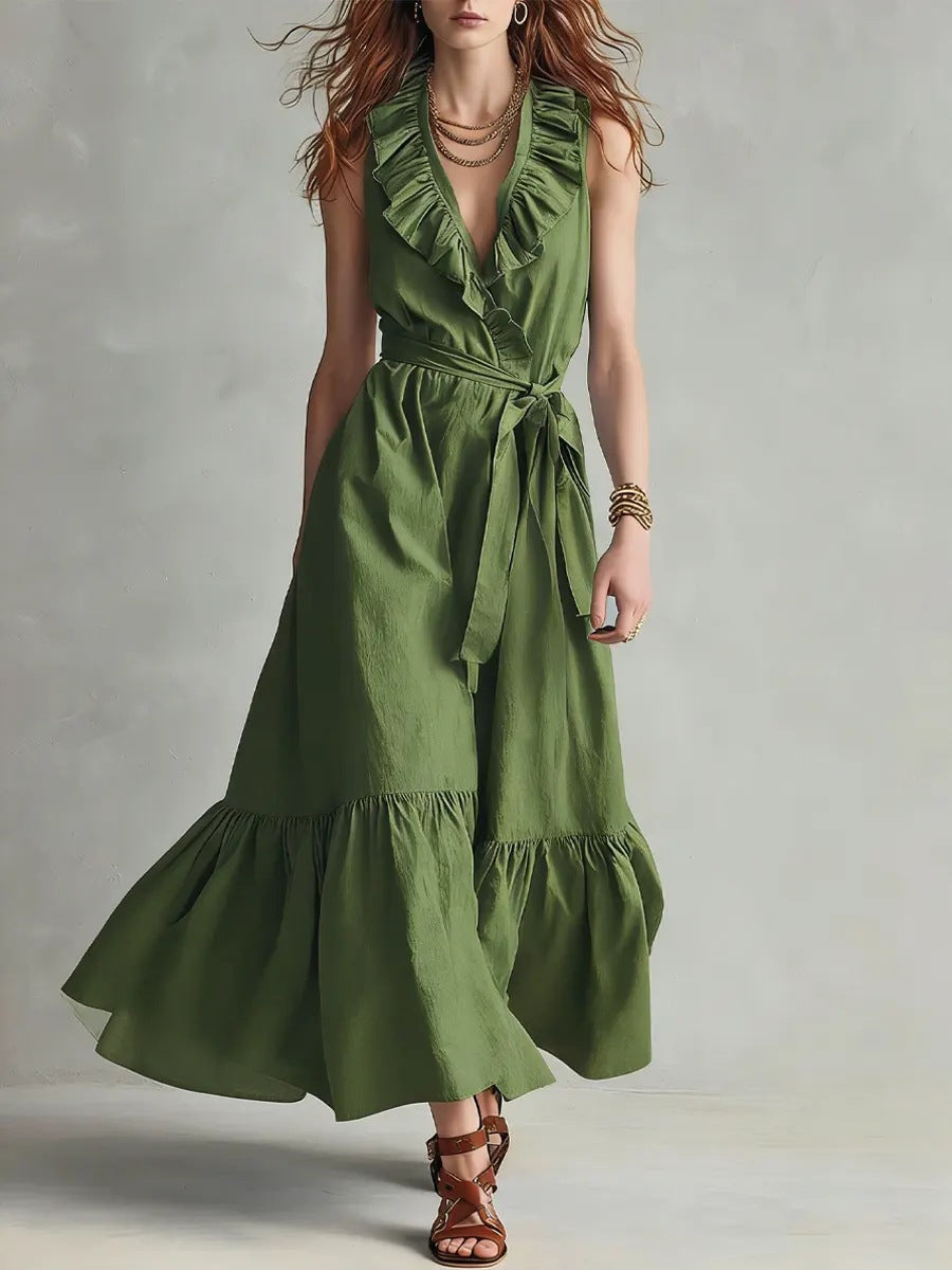 v neck sleeveless flare dress V-Neck Sleeveless Fit & Flare Midi Dress