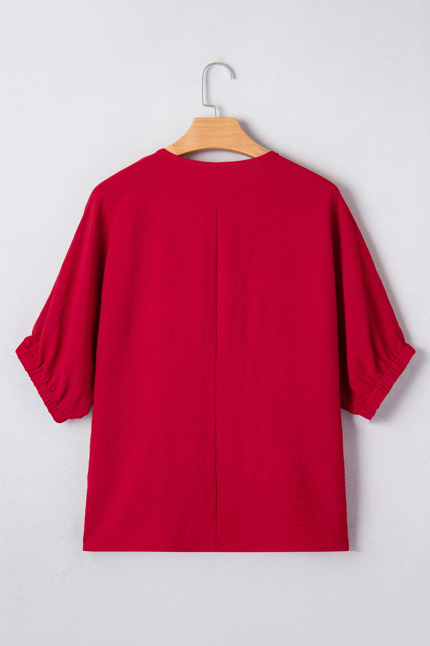 Threaded Pear Willow Trim Half Sleeve Blouse