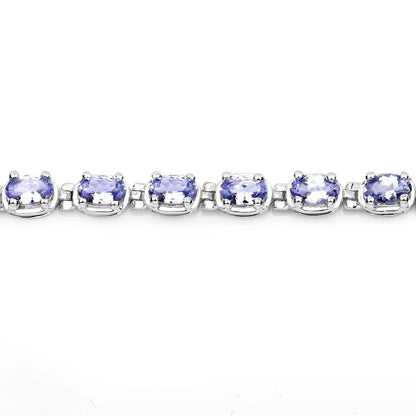 Genuine Purple Tanzanite Tennis Bracelet Silver