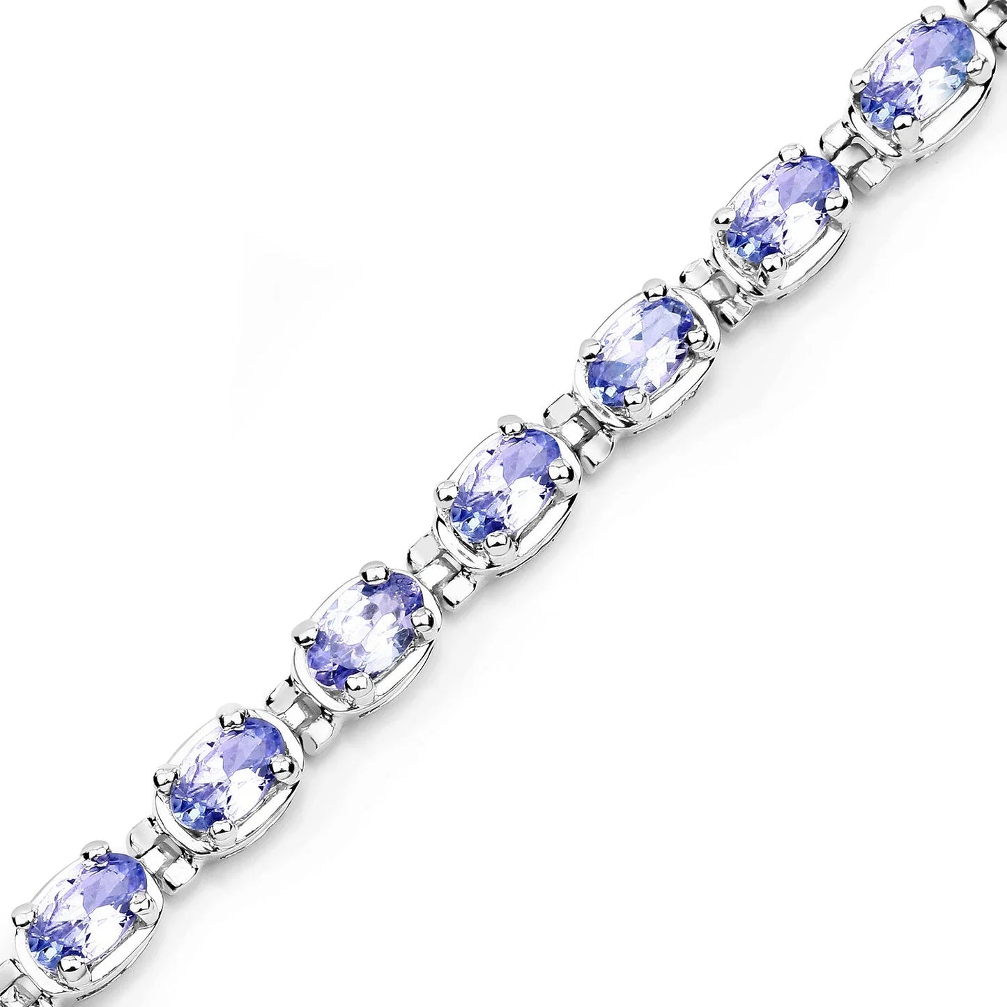 Genuine Purple Tanzanite Tennis Bracelet Silver