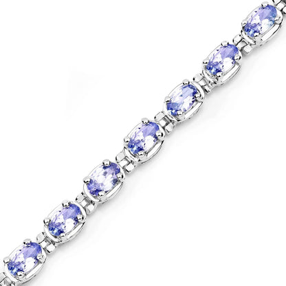 Genuine Purple Tanzanite Tennis Bracelet Silver