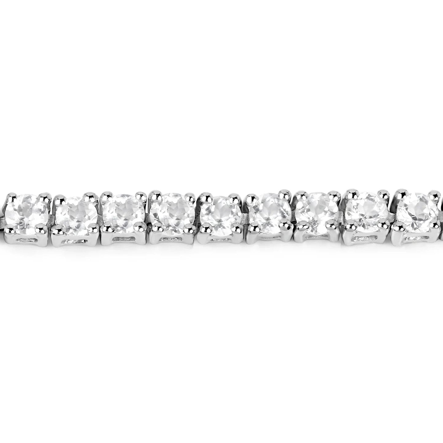 Genuine White Topaz Tennis Bracelet Silver