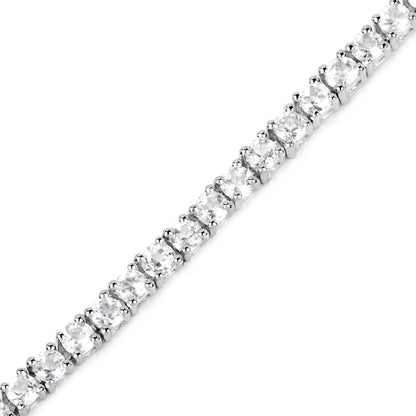 Genuine White Topaz Tennis Bracelet Silver