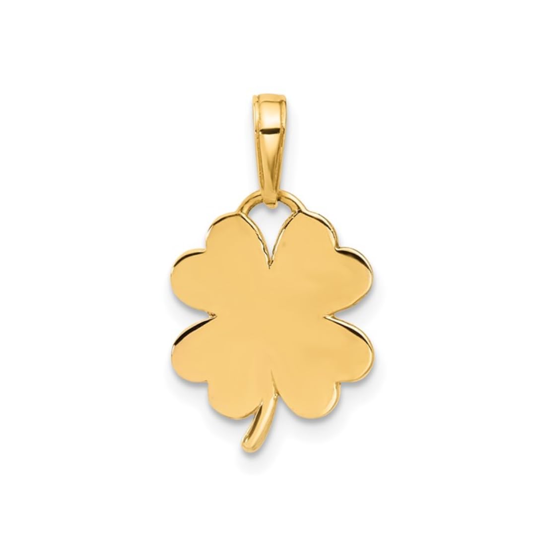 14K Rose Gold Four Leaf Clover Charm Pendant