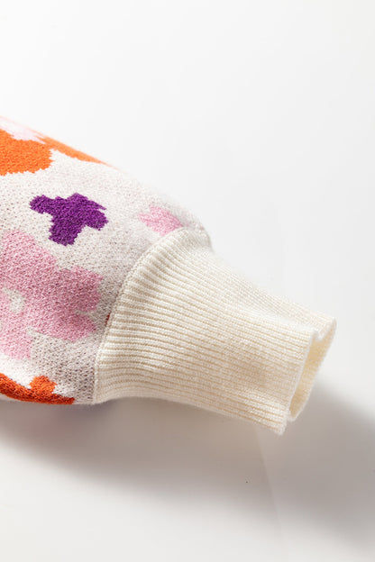 Threaded Pear Jaylani Pattern Drop Shoulder Sweater