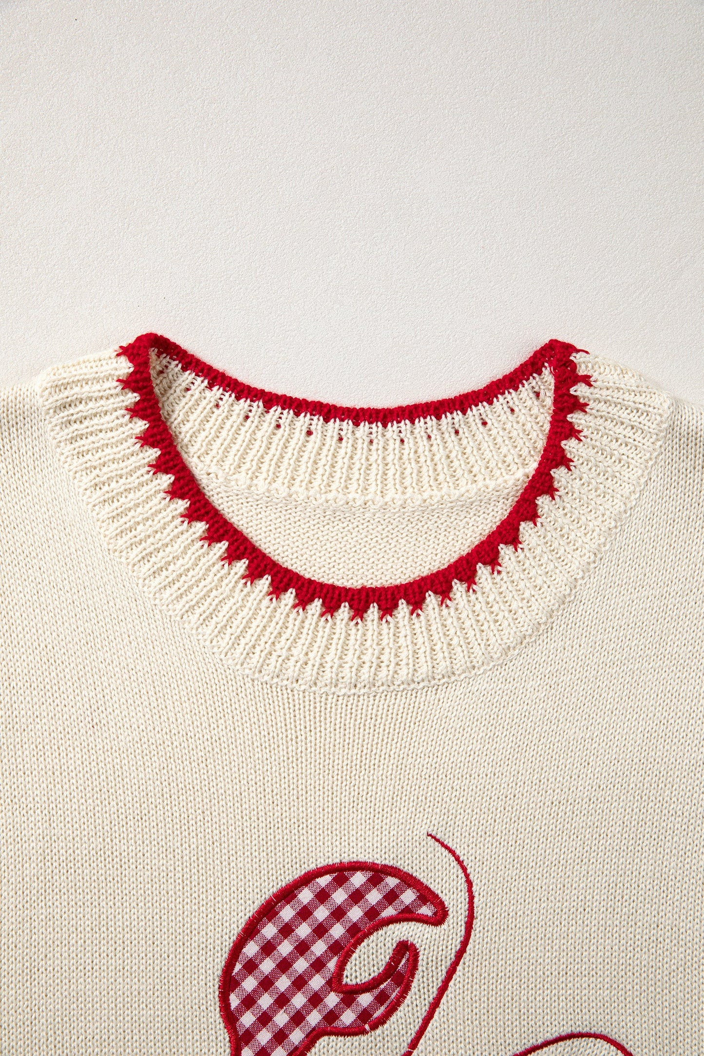 Threaded Pear Emmeline Plaid Crawfish Knit Sweater