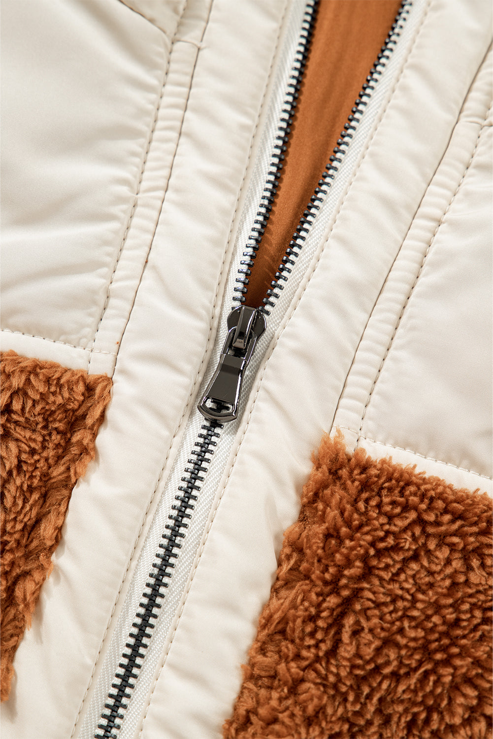Threaded Pear Elizabeth Patchwork Zipper Stand Vest