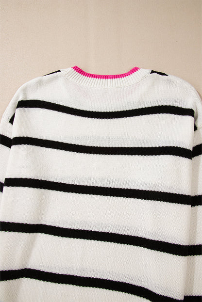 Threaded Pear Avery Contrast Drop Shoulder Sweater