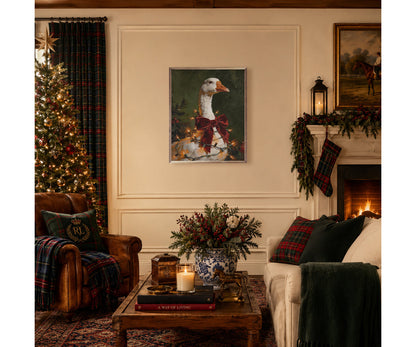 Kendrick Home Christmas Goose With Velvet Bow