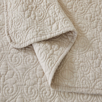 Patina Vie 3 Piece 100% Cotton Stitched Embroidered Quilt Set
