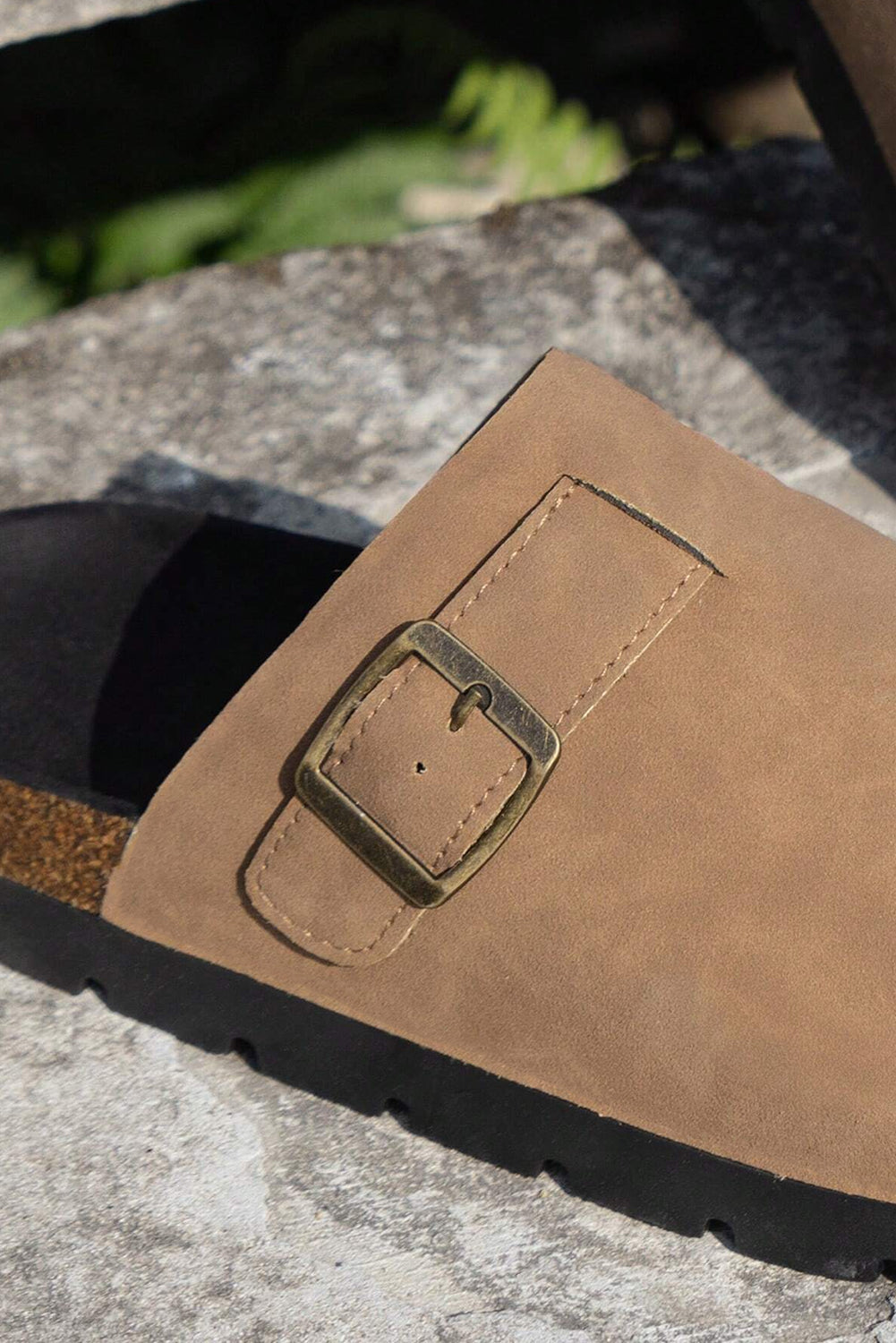 Threaded Pear Ariyah Suede Buckle Detail Slippers