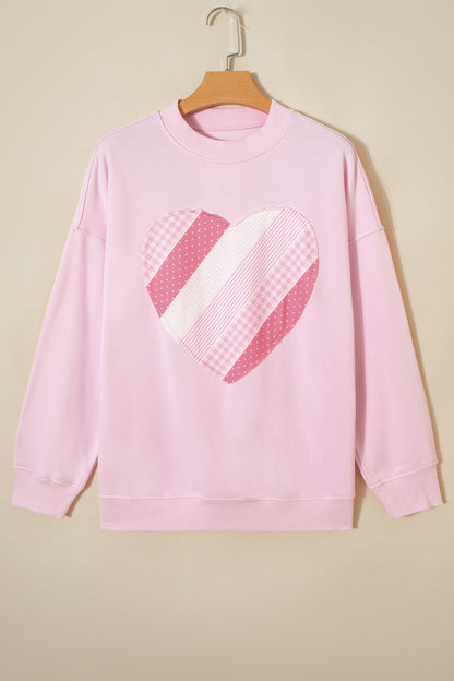 Threaded Pear Matilda Sweetheart Patchwork Oversize Sweatshirt