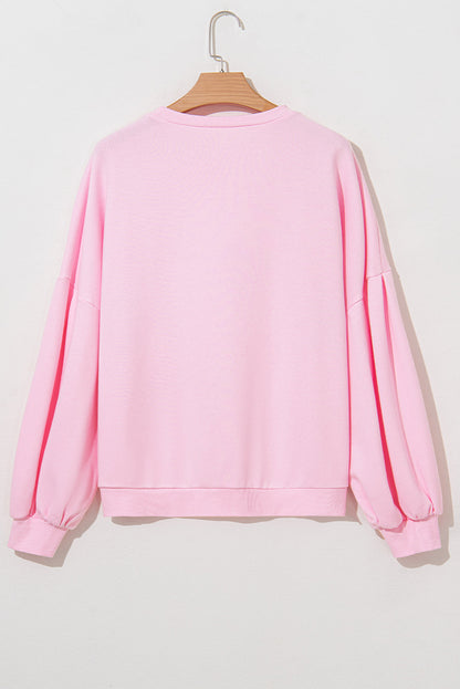 Threaded Pear Laila Bow Lantern Sleeve Oversized Sweatshirt
