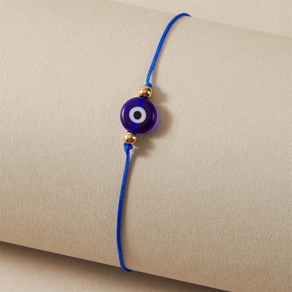 Blue & Goldtone Eye Charm Anklet