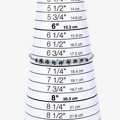 Genuine London Blue Topaz and White Topaz Bolo Bracelet