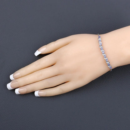 Genuine Tanzanite and White Topaz Bolo Bracelet