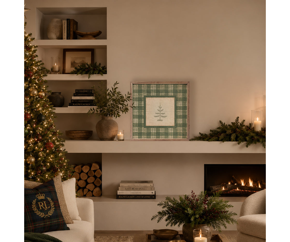 Kendrick Home Evergreen Plaid Tree