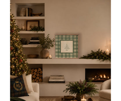 Kendrick Home Evergreen Plaid Tree