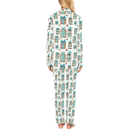 Baha Ranch Turquoise Christmas Presents Women's Western Pajamas