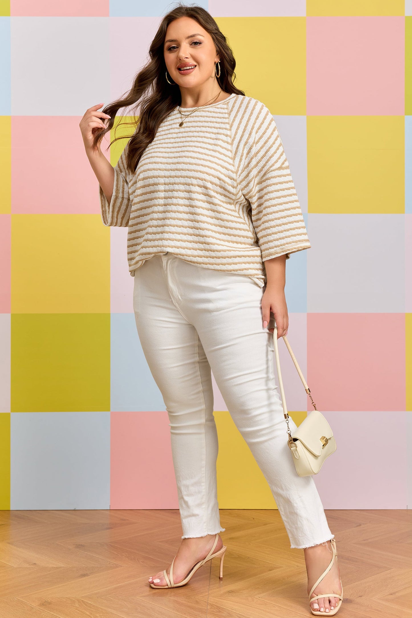 Threaded Pear Liv Detail Half Sleeve PLUS Top