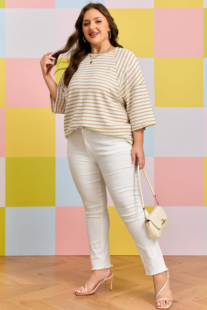 Threaded Pear Liv Detail Half Sleeve PLUS Top
