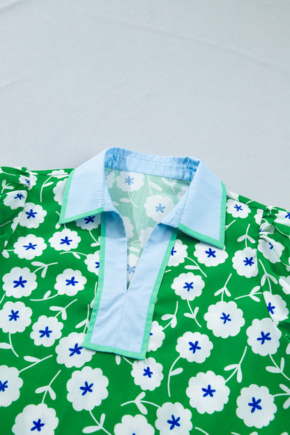 Threaded Pear Antonella Collar Short Sleeve Blouse