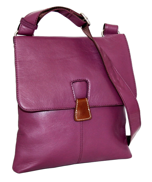 California Leather Crossbody Bag in Viola