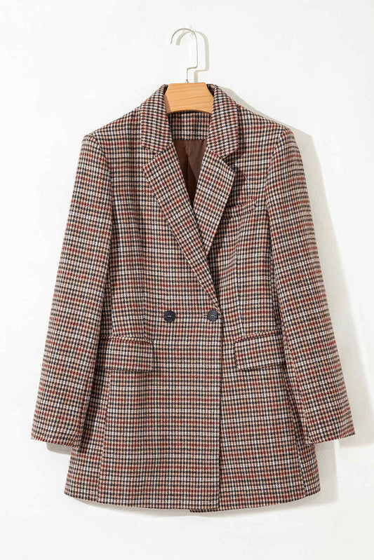 Threaded Pear Aria Houndstooth Lapel Collar Blazer