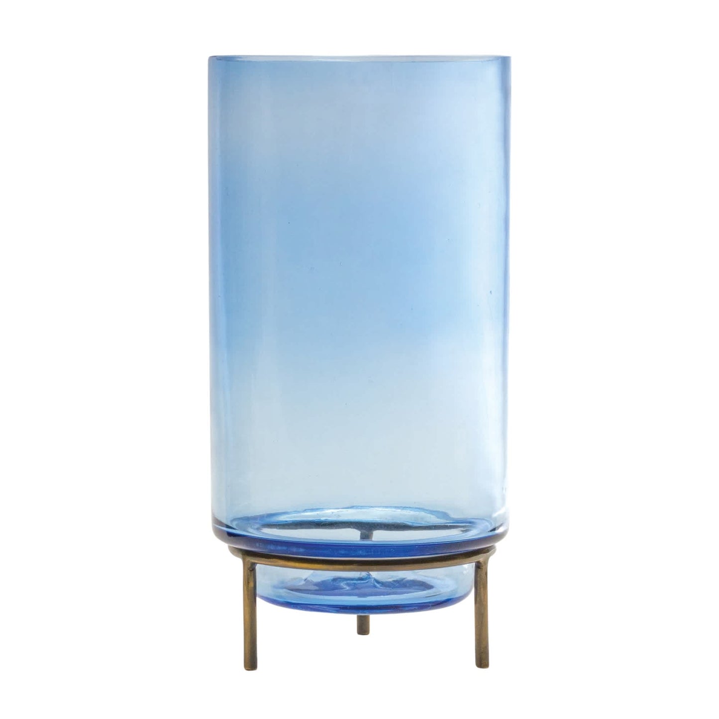 Melrose International Glass Vase with Metal Stand 10"H