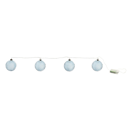 Melrose International LED Blue Crackle Glass Ball Ornament String