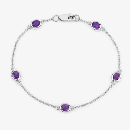 Genuine Purple Amethyst By The Yard Bracelet