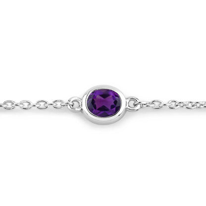 Genuine Purple Amethyst By The Yard Bracelet
