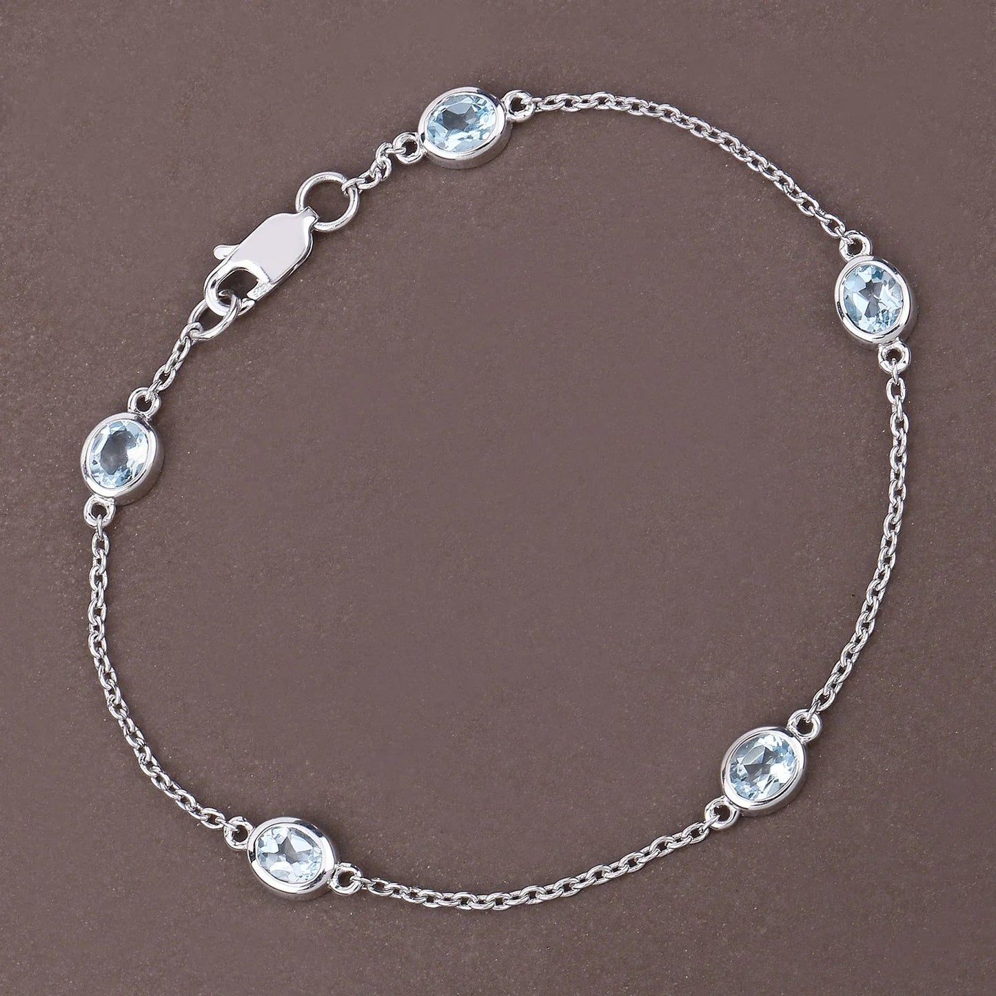 Genuine Blue Topaz By The Yard Bracelet