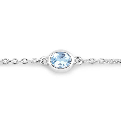 Genuine Blue Topaz By The Yard Bracelet