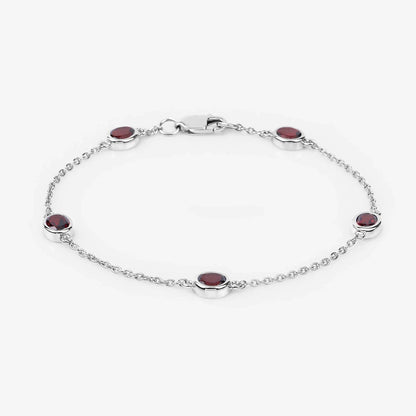 Genuine Garnet By The Yard Dainty Bracelet