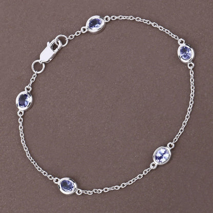 Genuine Purple Tanzanite By The Yard Bracelet