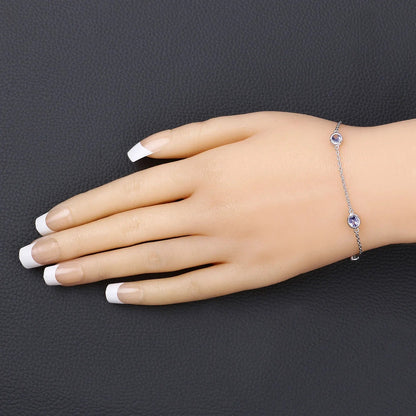 Genuine Purple Tanzanite By The Yard Bracelet