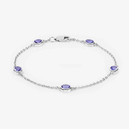 Genuine Purple Tanzanite By The Yard Bracelet