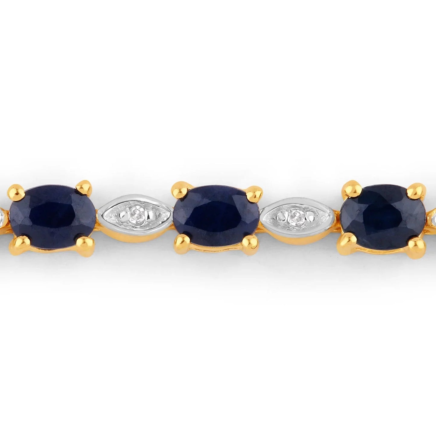Genuine Blue Sapphire Diamond Bolo Bracelet
